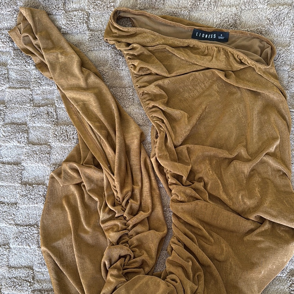 Lioness Gold Ruched Dress